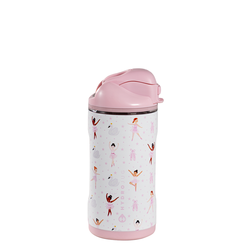 Ease2o 14oz | Leakproof 2-in-1 Kids Water Bottle with Straw &amp; Chug Spout – Ballerina